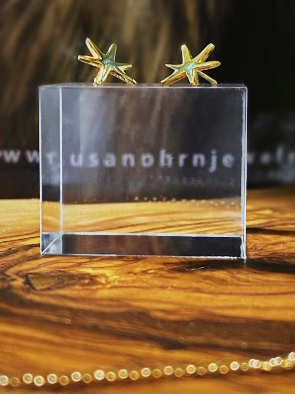 astrid star earrings in gold by Susan Ohrn Jewelry