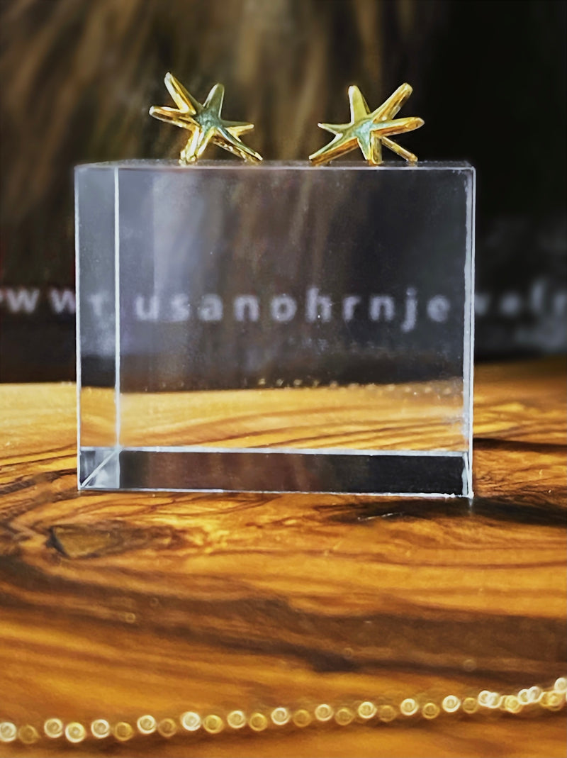 astrid star earrings in gold by Susan Ohrn Jewelry
