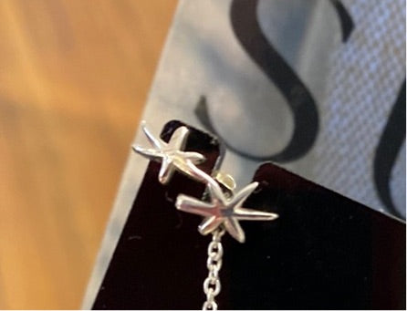 astrid star climber earrings in sterling silver by Susan Ohrn Jewelry