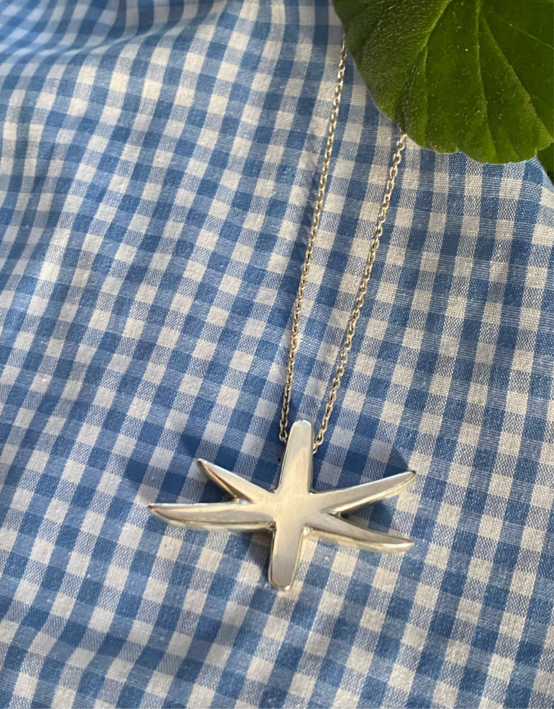 Astrid Star Statement Necklace, Sterling Silver, 27mm,