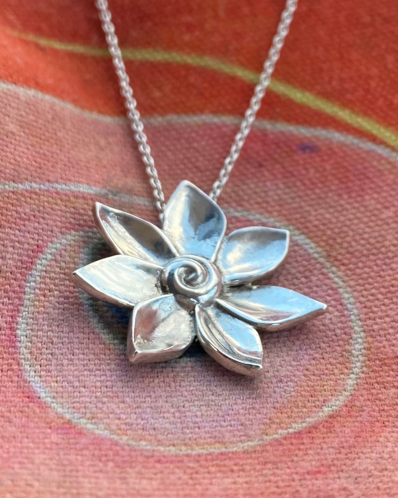 floral pendant in sterling silver by Susan Ohrn Jewelry