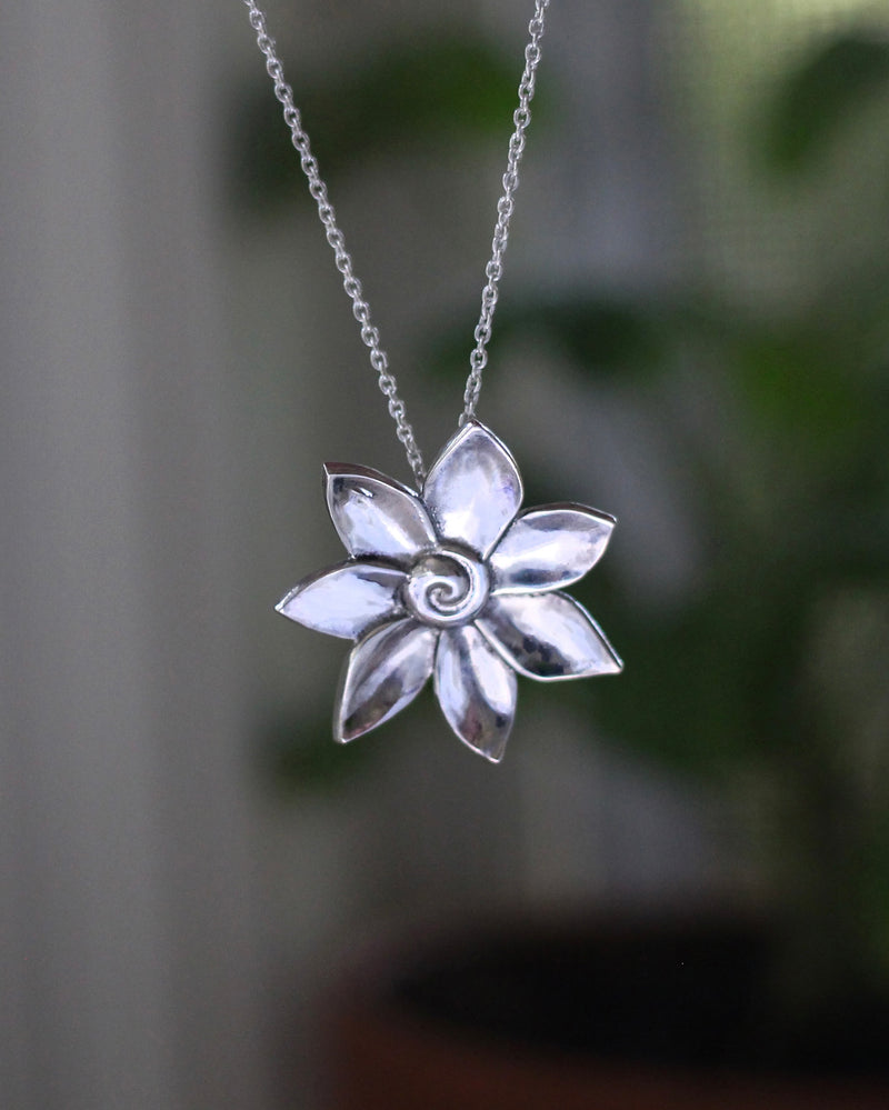 floral pendant in sterling silver by Susan Ohrn Jewelry