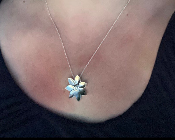 floral pendant in sterling silver by Susan Ohrn Jewelry