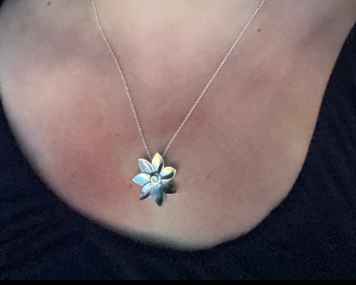floral pendant in sterling silver by Susan Ohrn Jewelry